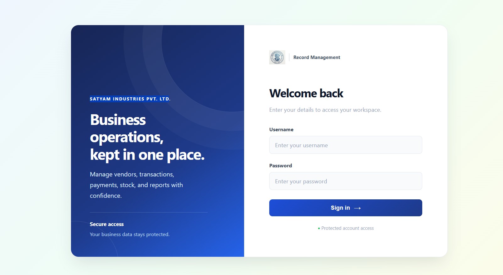 Record Keeping - Dashboard